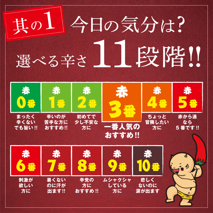 赤から鍋は辛さを11段階で選べる!